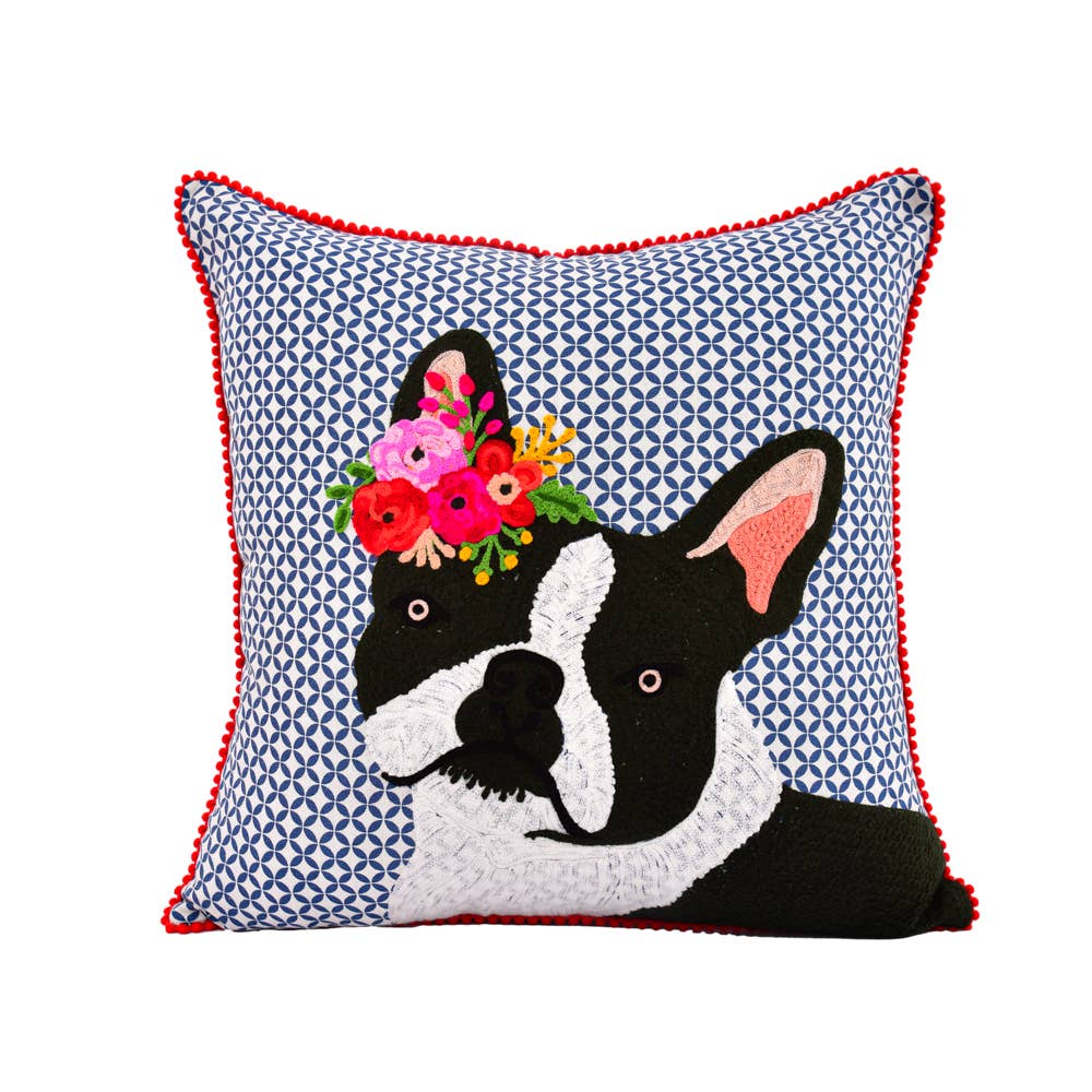 Clever French Bulldog Pillows 18x18" - Single