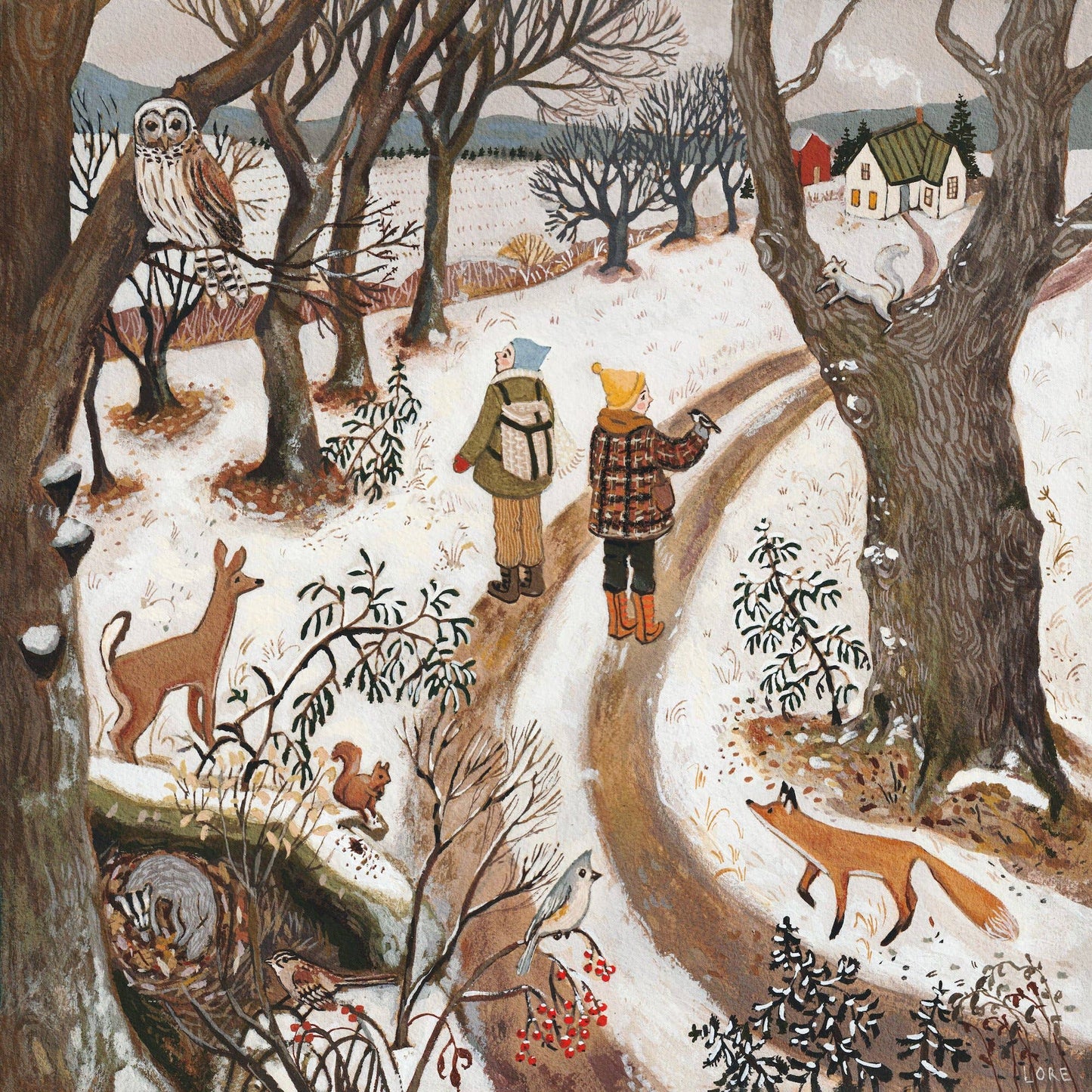 Winter Walk Art Print: 10X10