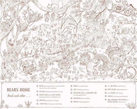 Brown Bear Wood: A Search-and-Find Coloring Book: Over 100
