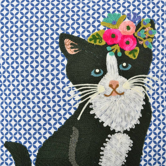 Blue Cat Pillow 18x18" - Single