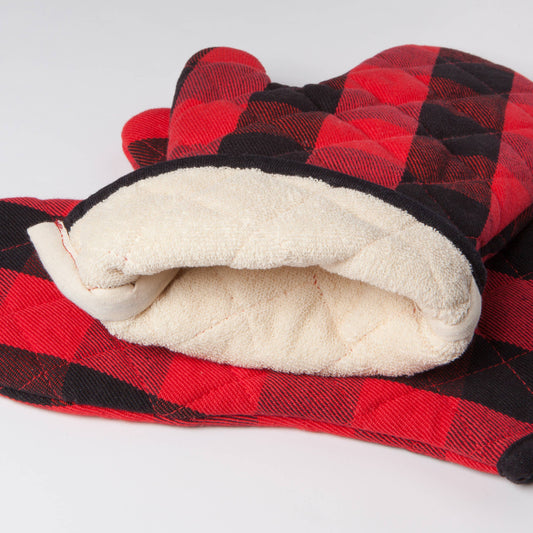 Superior Buffalo Check Red Oven Mitt - Single