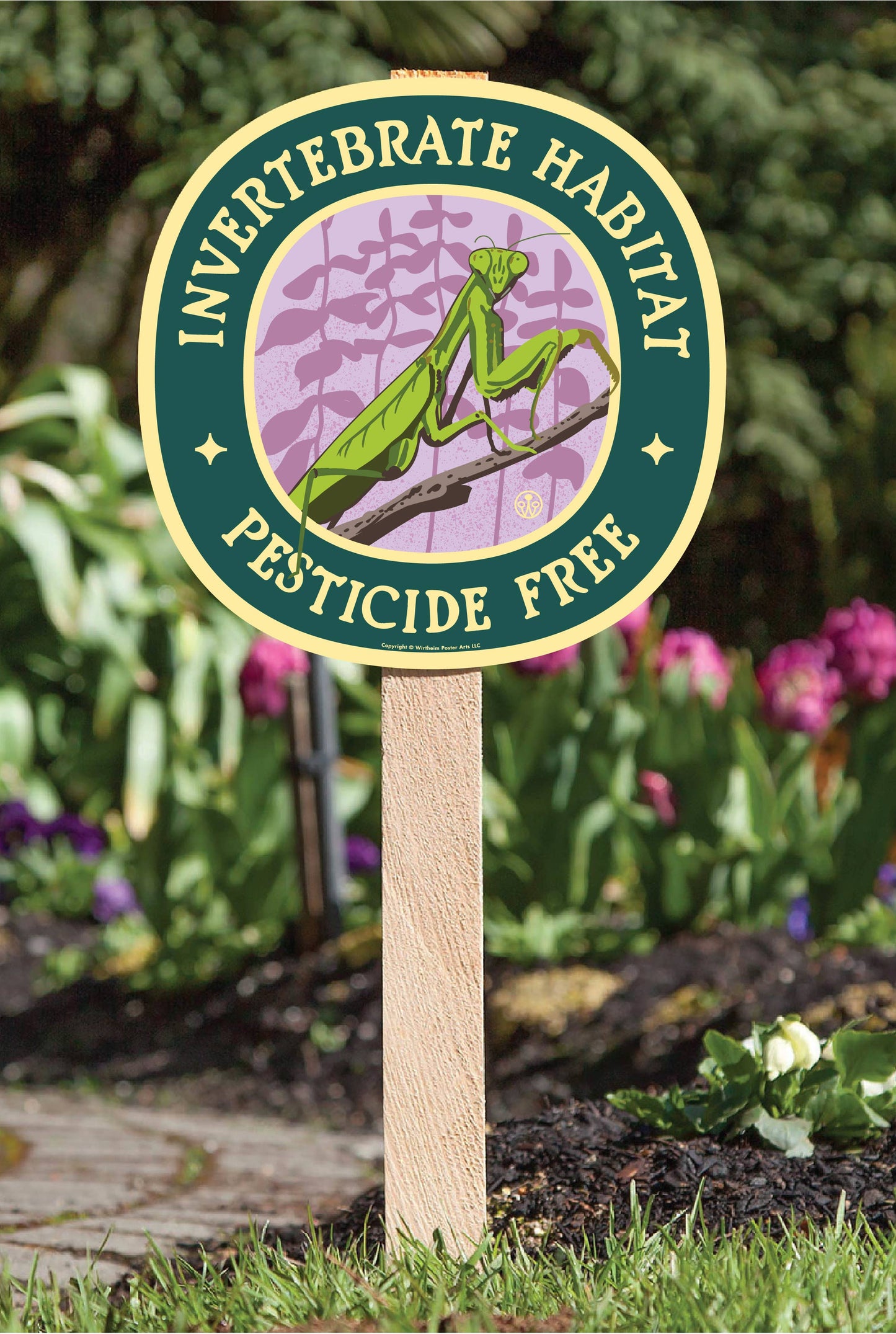 Invertebrate Habitat - Pesticide Free - Garden Sign: Wood Stake Not Included