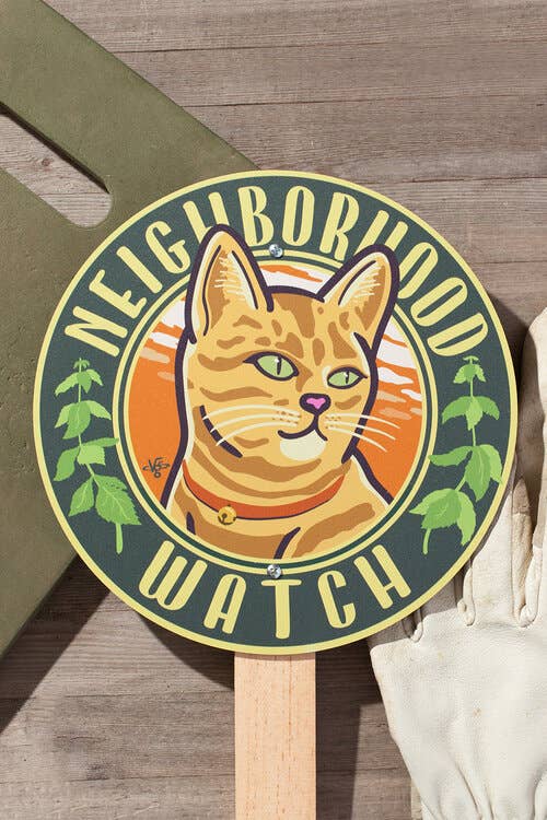 Neighborhood Watch Orange- Garden Sign: Wood Stake Not Included