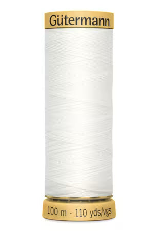 Gütermann Cotton Thread 50 100m Solid Nu White # 744491-1006
