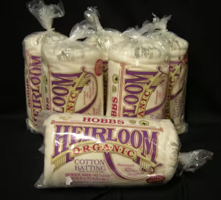 Queen Size Batting Heirloom Natural Unbleached Cotton with Scrim 90in x 108in # HHNS90