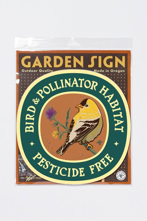 Goldfinch Bird & Pollinator Habitat - Garden: Wood Stake Not Included