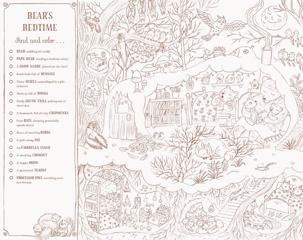 Brown Bear Wood: A Search-and-Find Coloring Book: Over 100