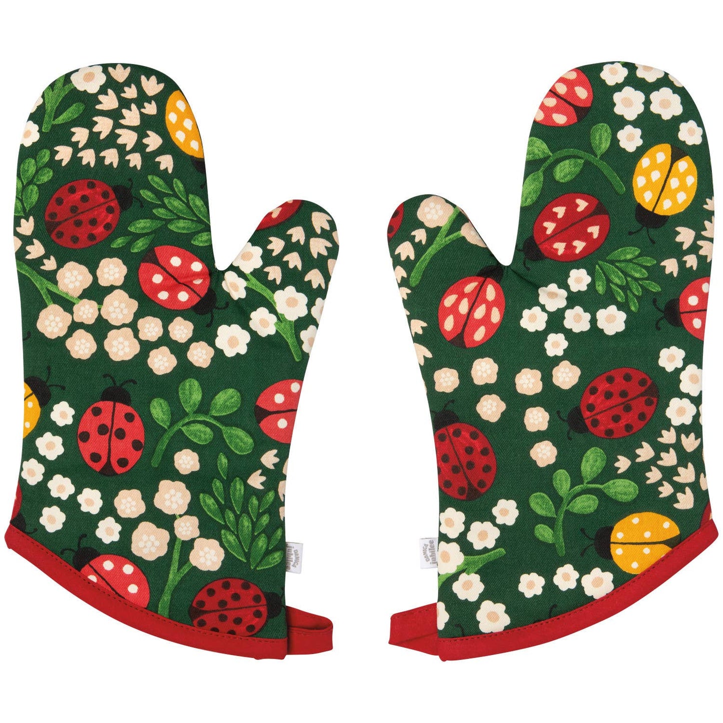 Ladybugs Mitts Set of 2: Green