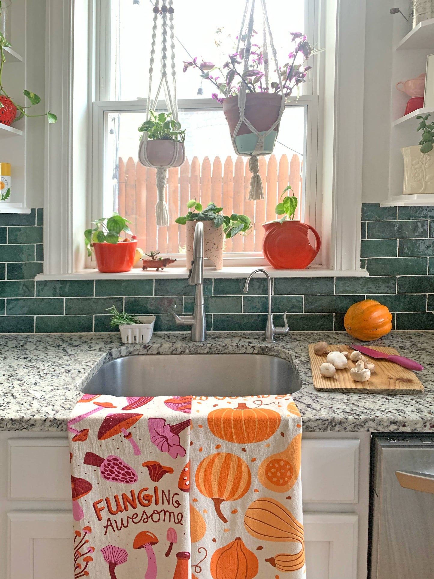 FALL FEAST (Mushroom, Gourd / Pumpkin) - Tea Towel Set of 2