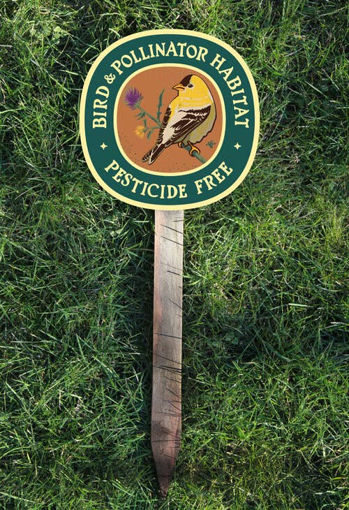 Goldfinch Bird & Pollinator Habitat - Garden: Wood Stake Not Included