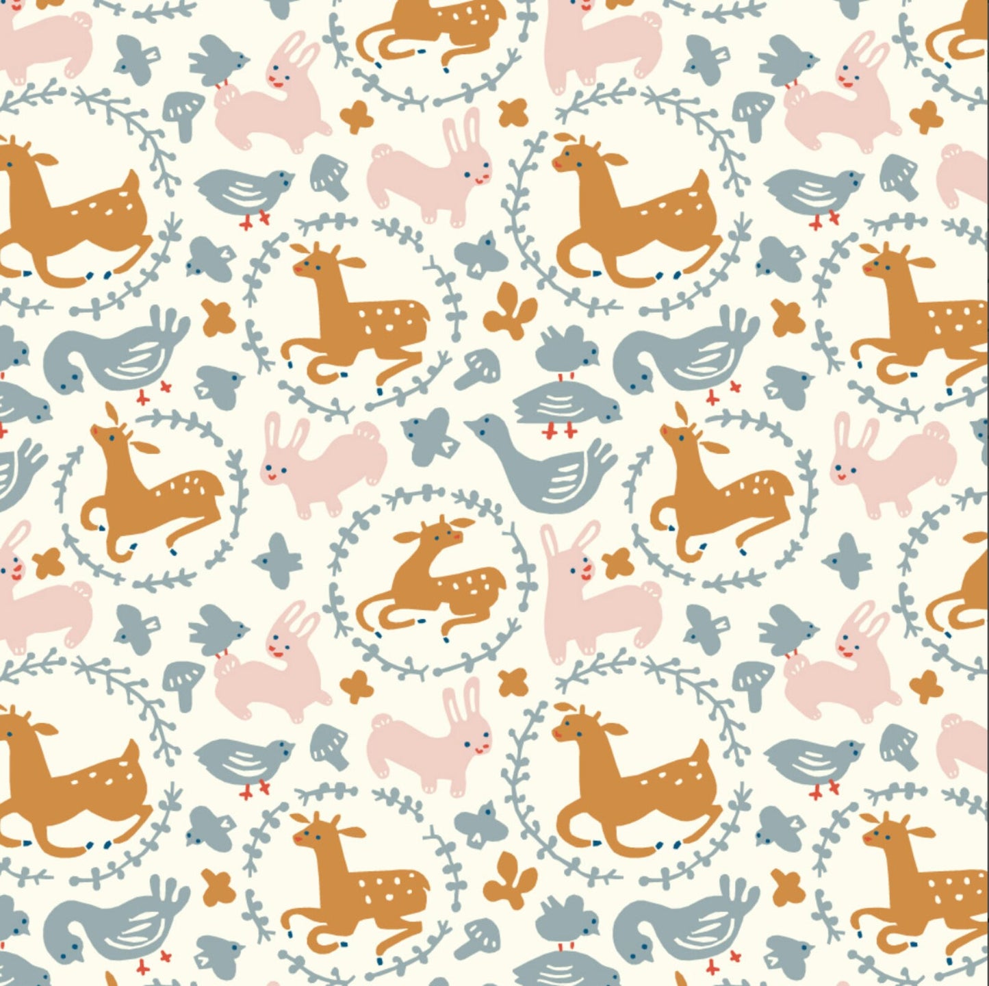 Birch Fabrics - Quilt-Weight Poplin - Organic Cotton Fabric - Whimsy Burrow - Enchanted Kingdom Collection by Kristen Balouch