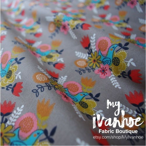 By the Yard - Quilt-Weight Poplin - Organic Cotton Fabric - Nesting - Wildland Collection by Miriam Bos
