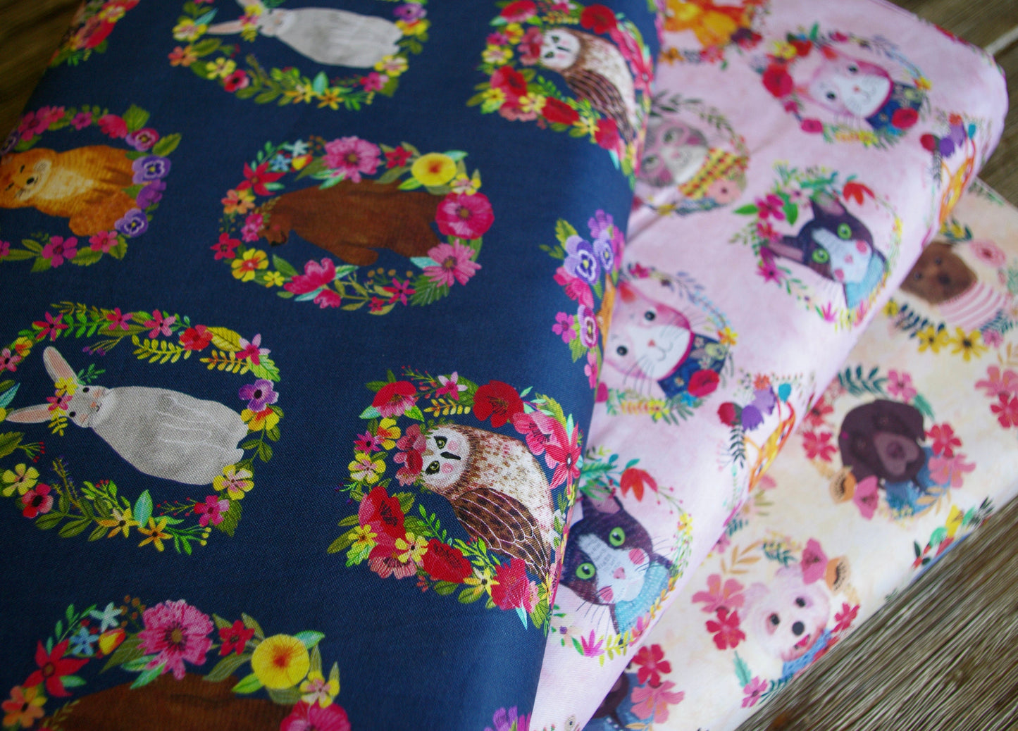 Mia Charro, Woodland Rings Navy, Quilting Weight Cotton, Blend Fabrics, Collection Forest Friends