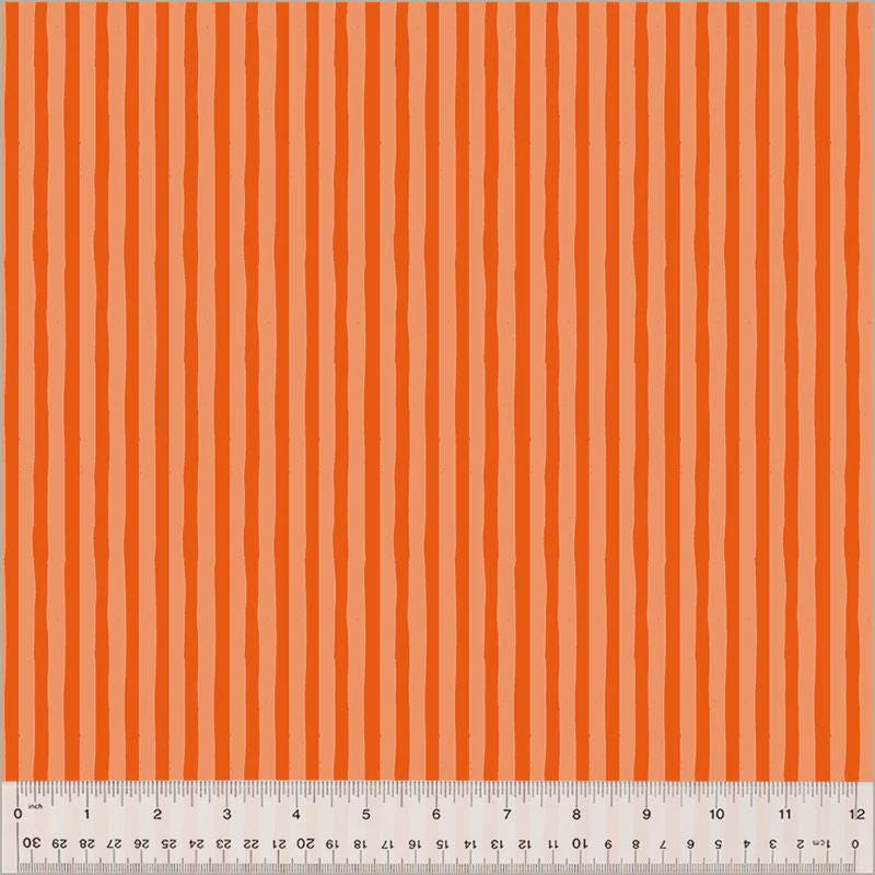 Heather Ross - Drawn Stripe Peachy/Delphinium - Heather Ross Ruby + Bee Blenders