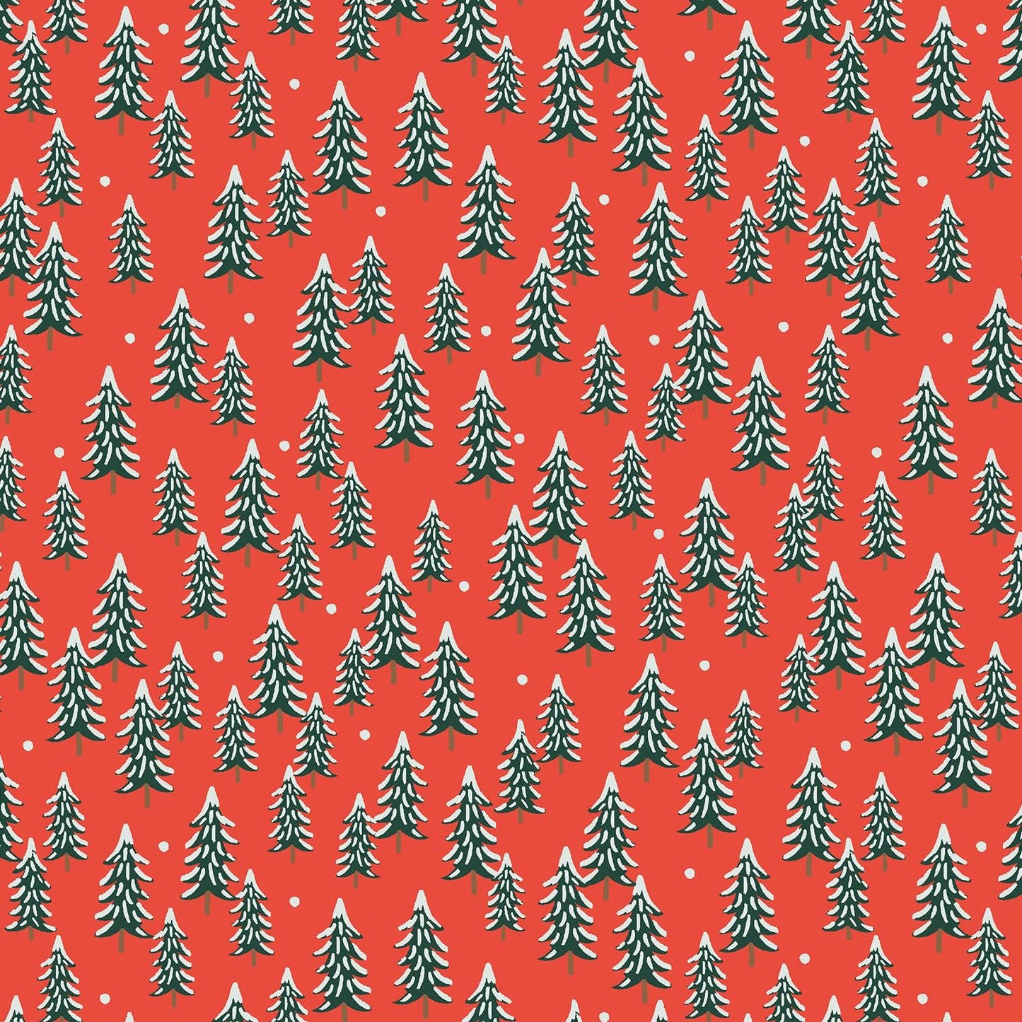 Rifle Paper Co. - Fir Trees - Red Fabric - Holiday Classics - Cotton+Steel