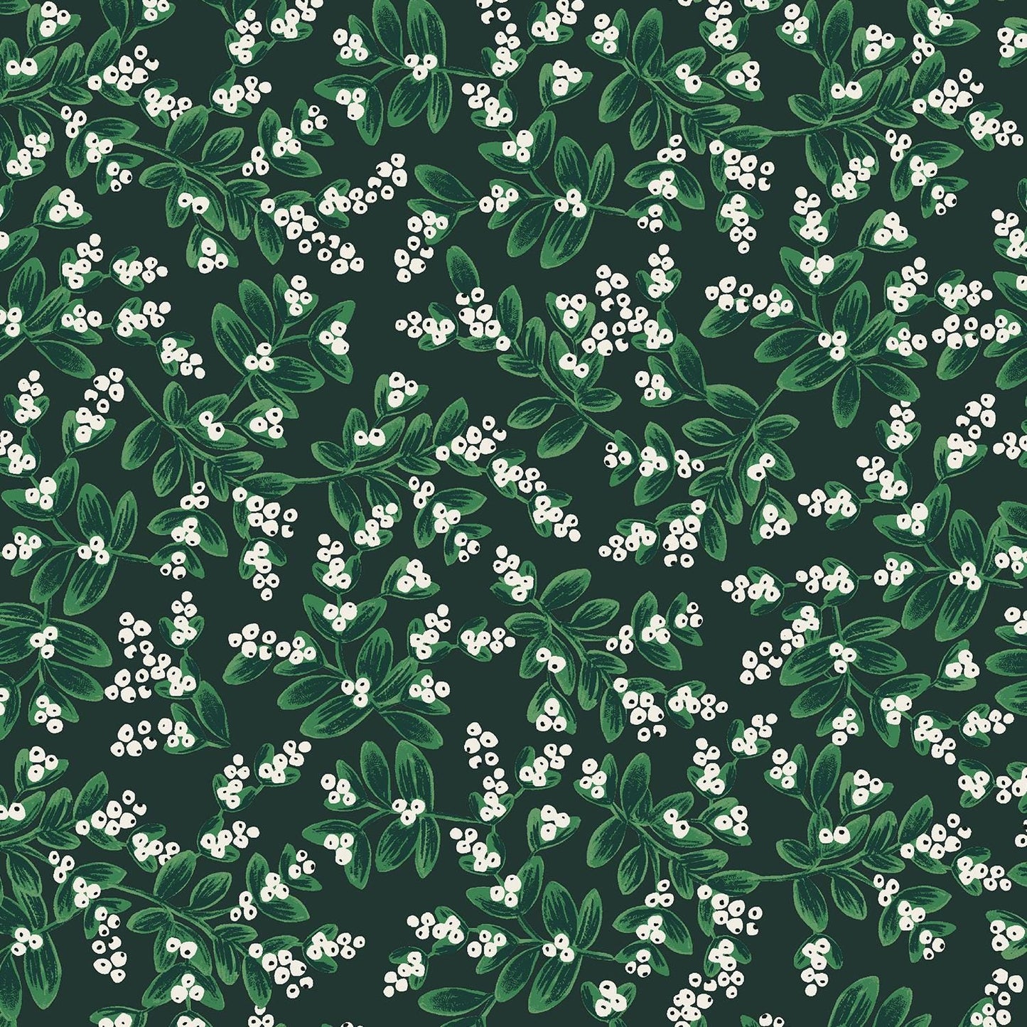 Rifle Paper Co. - Holiday Classics - Mistletoe - Evergreen Fabric - Holiday Classics - Cotton+Steel