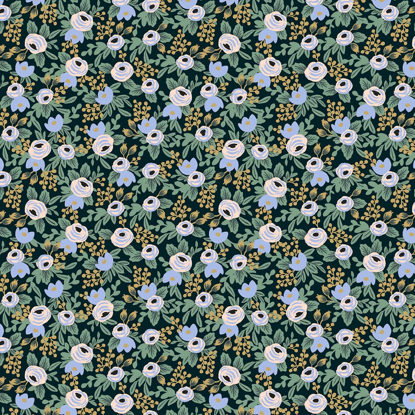 Rifle Paper Co. - Primavera - Rosa - Black Fabric - Cotton+Steel