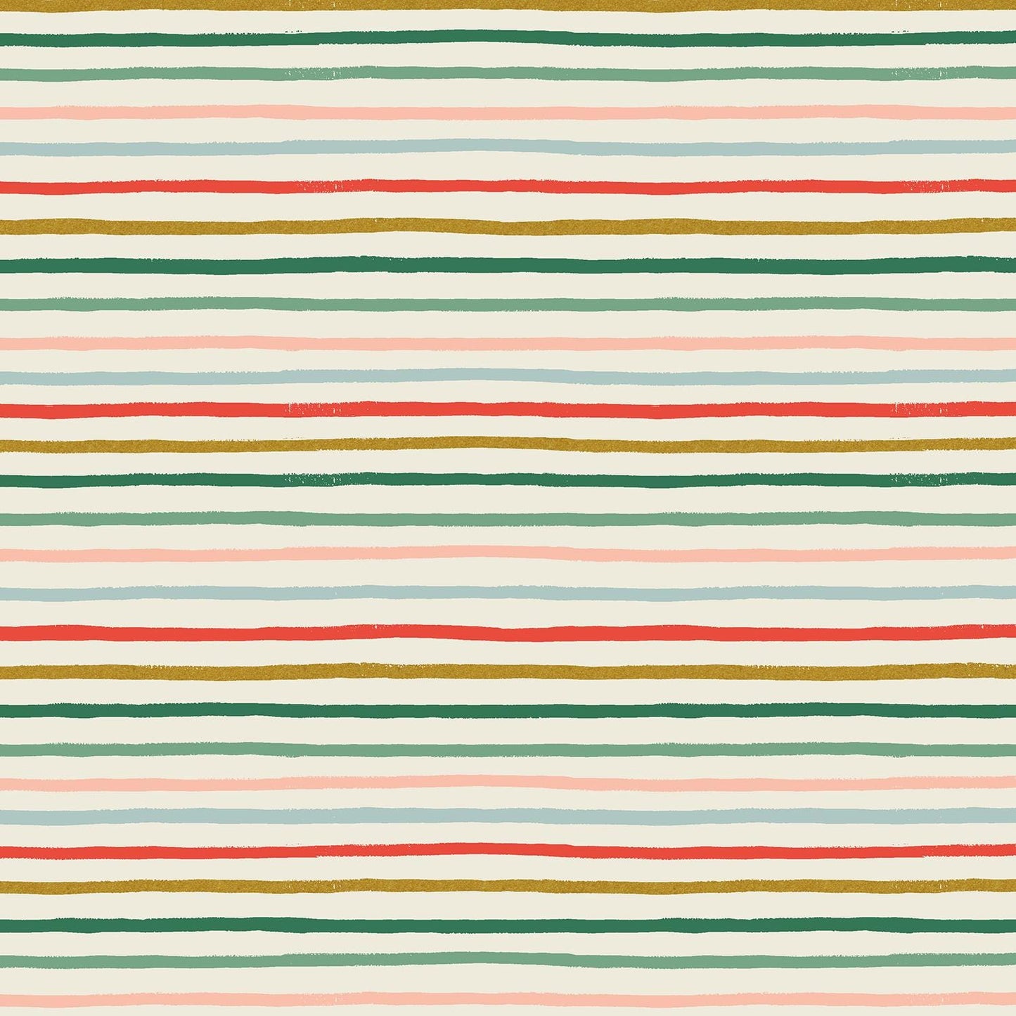 Rifle Paper Co. - Festive Stripe - Multi Metallic Fabric - Holiday Classics - Cotton+Steel
