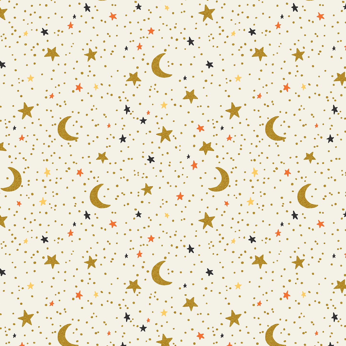 Rifle Paper Co. - October Night - Cream Metallic Fabric - Halloween - Cotton+Steel