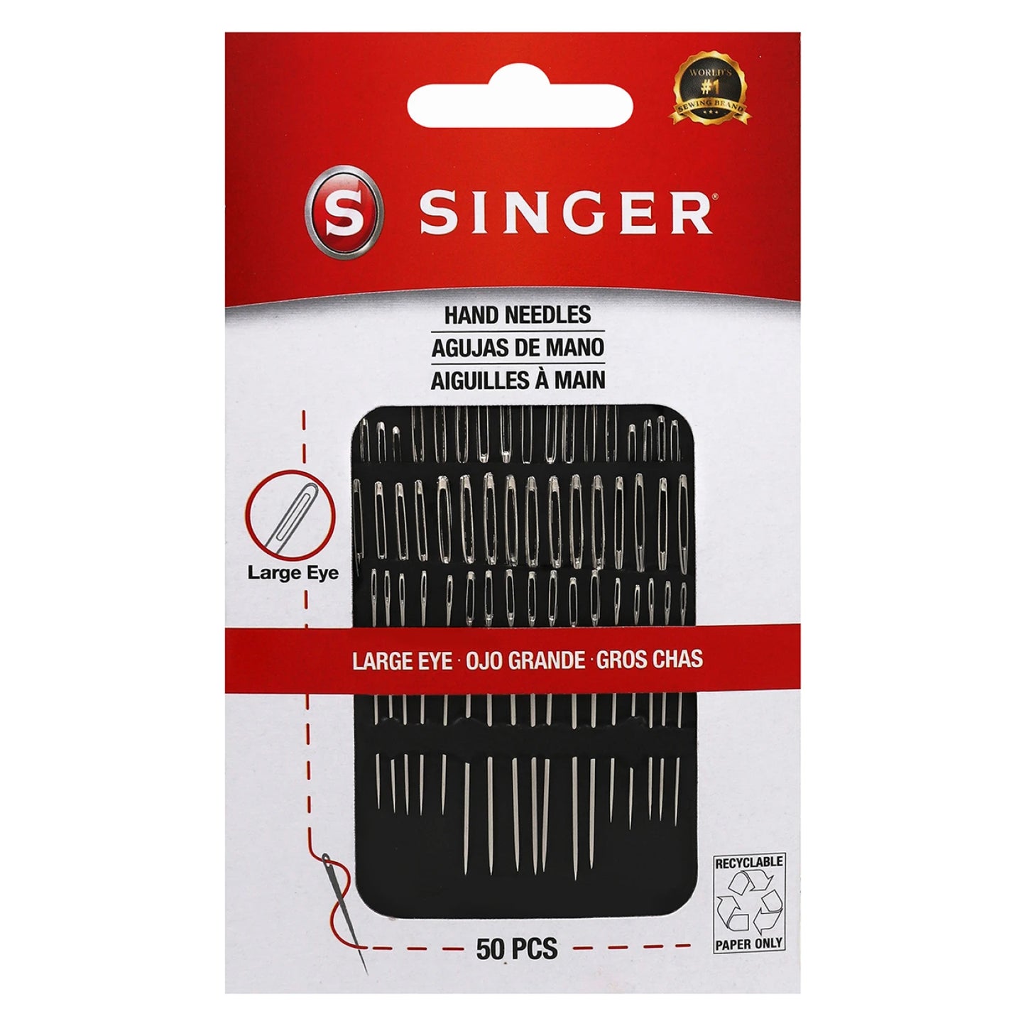 SINGER Large Eye Hand Needles Assorted Sizes # 00133DS