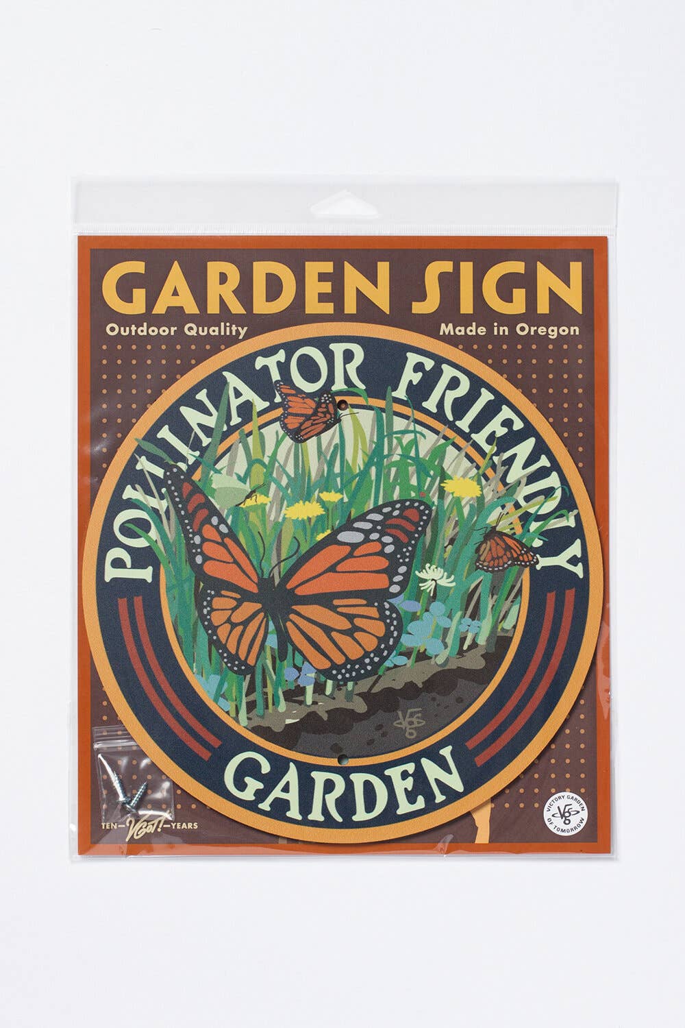 Butterfly Pollinator Friendly - Garden Sign: Wood Stake Not Included