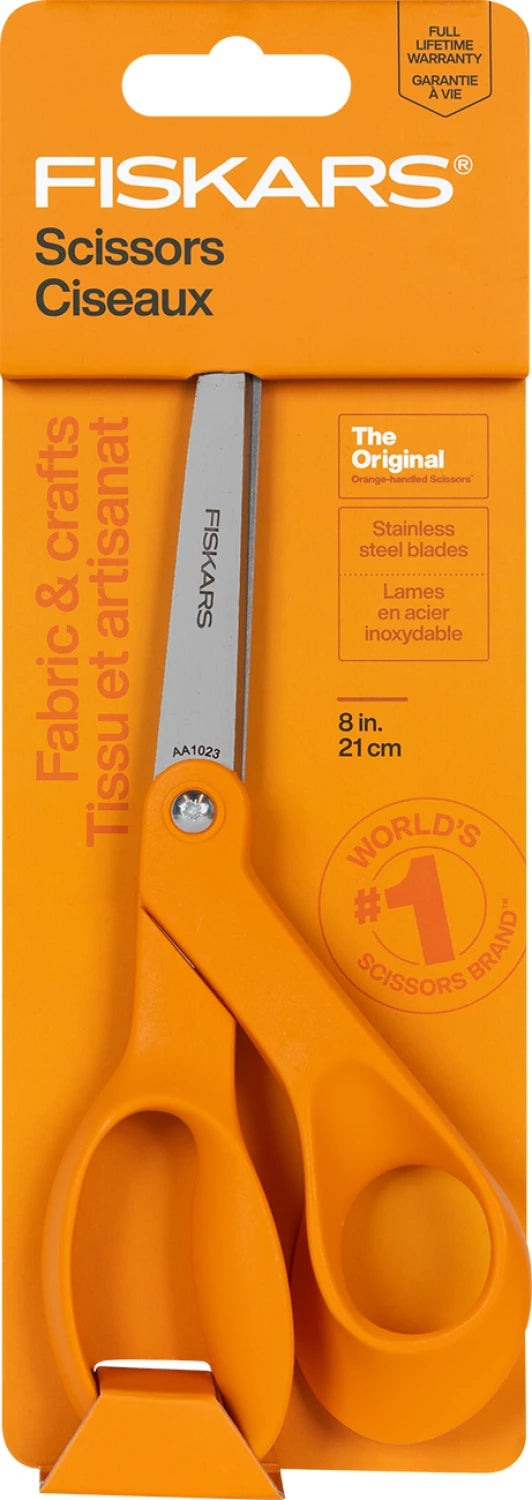 Fiskars All Purpose Bent Right Handed Scissor 8in  #1069755