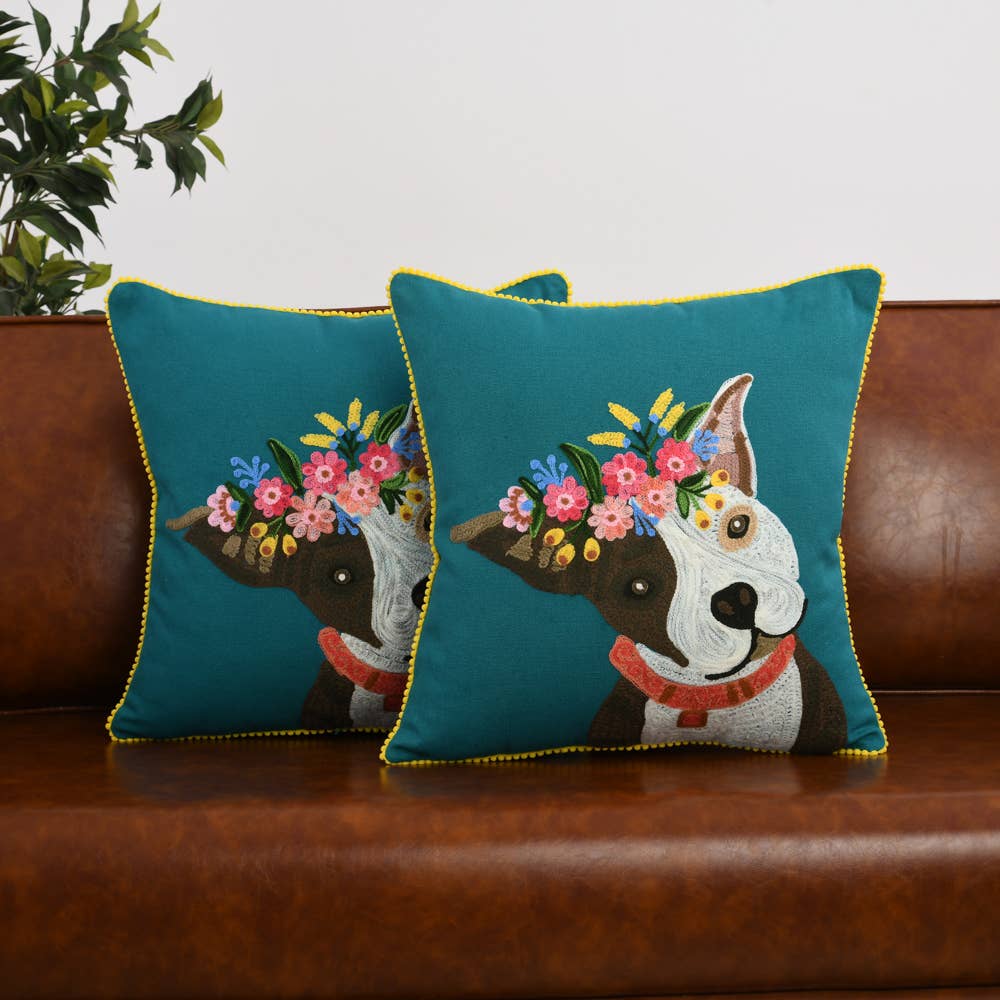 Pitbull Dog Pillow 18X18" - Single