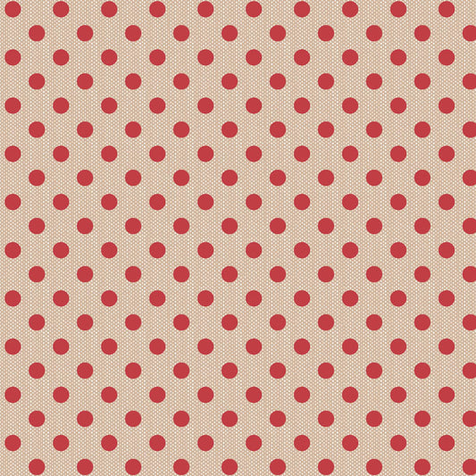 Tilda - Creating Memories - Woven Polkadot Red -  Brewer