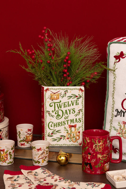 Large Book Vase, Twelve Days of Christmas