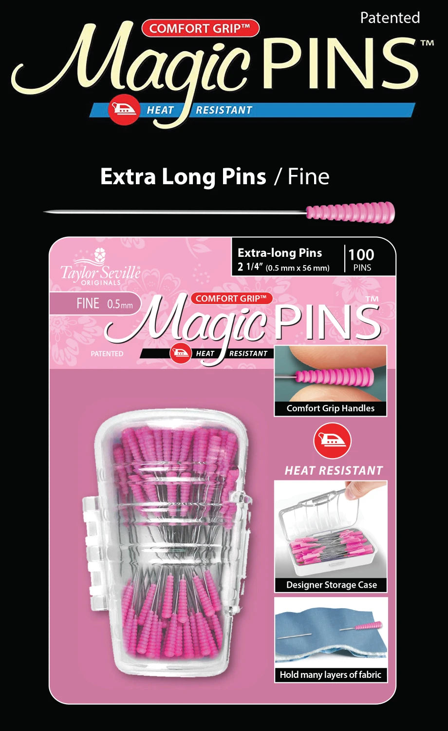 Magic Pins Extra Long Fine 100pc