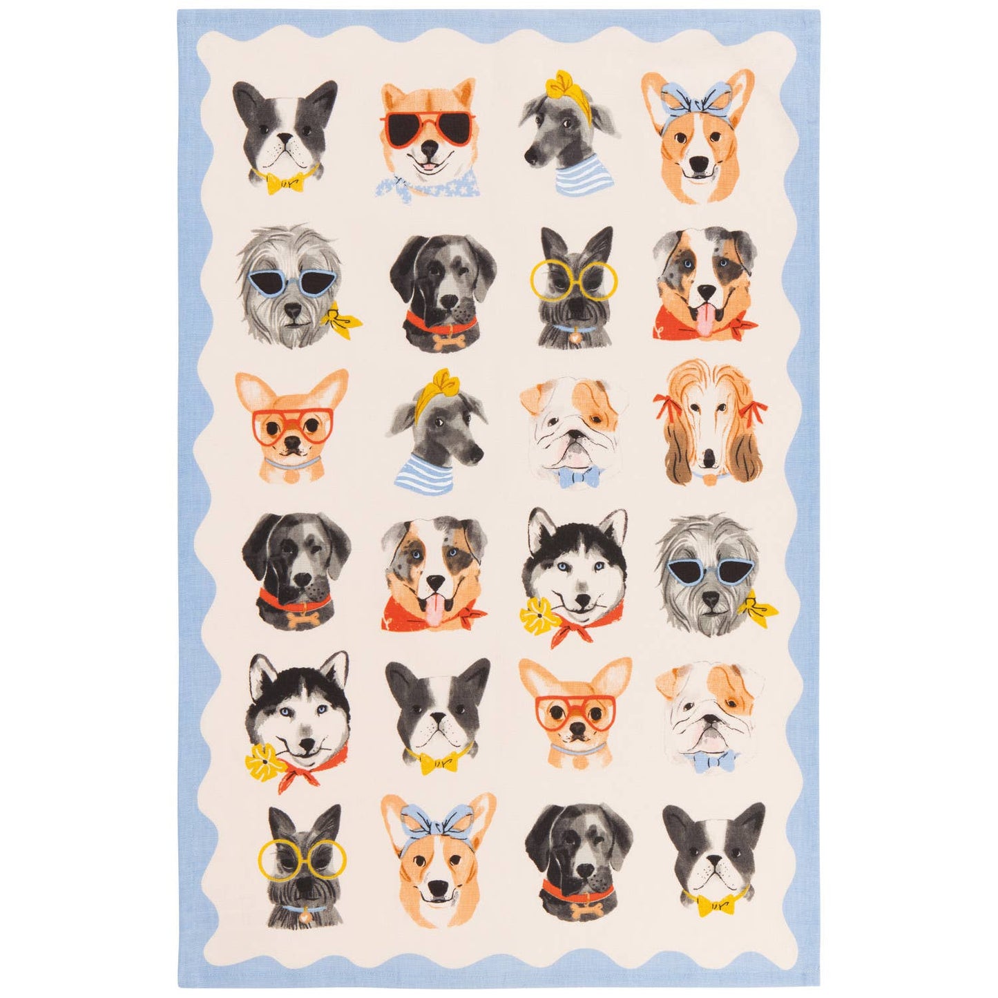 Uptown Dogs Dishtowel: Multi-Colored
