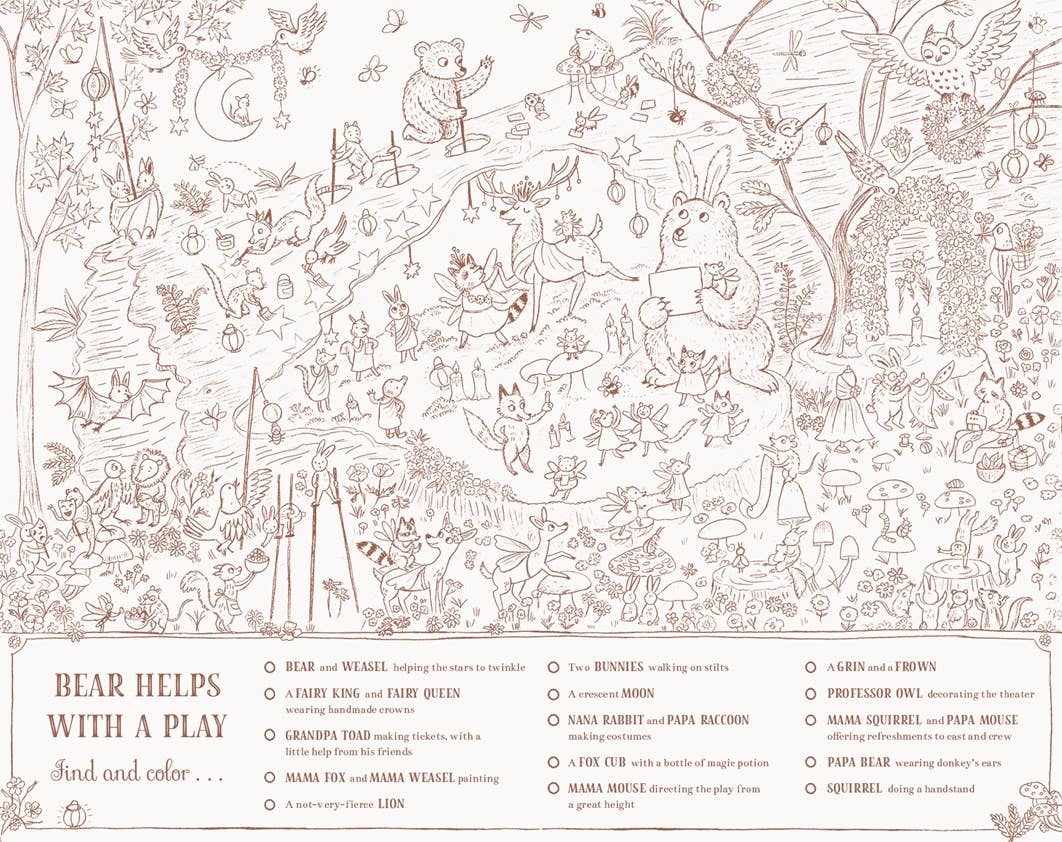 Brown Bear Wood: A Search-and-Find Coloring Book: Over 100
