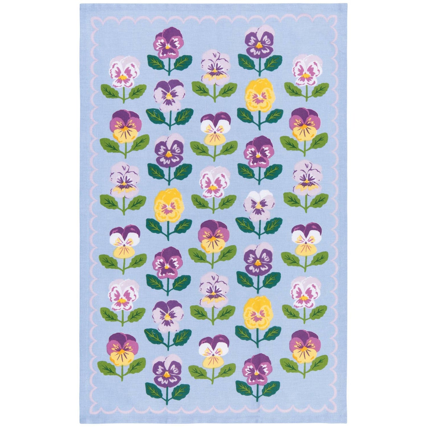 Pansy Dishtowel: Blue