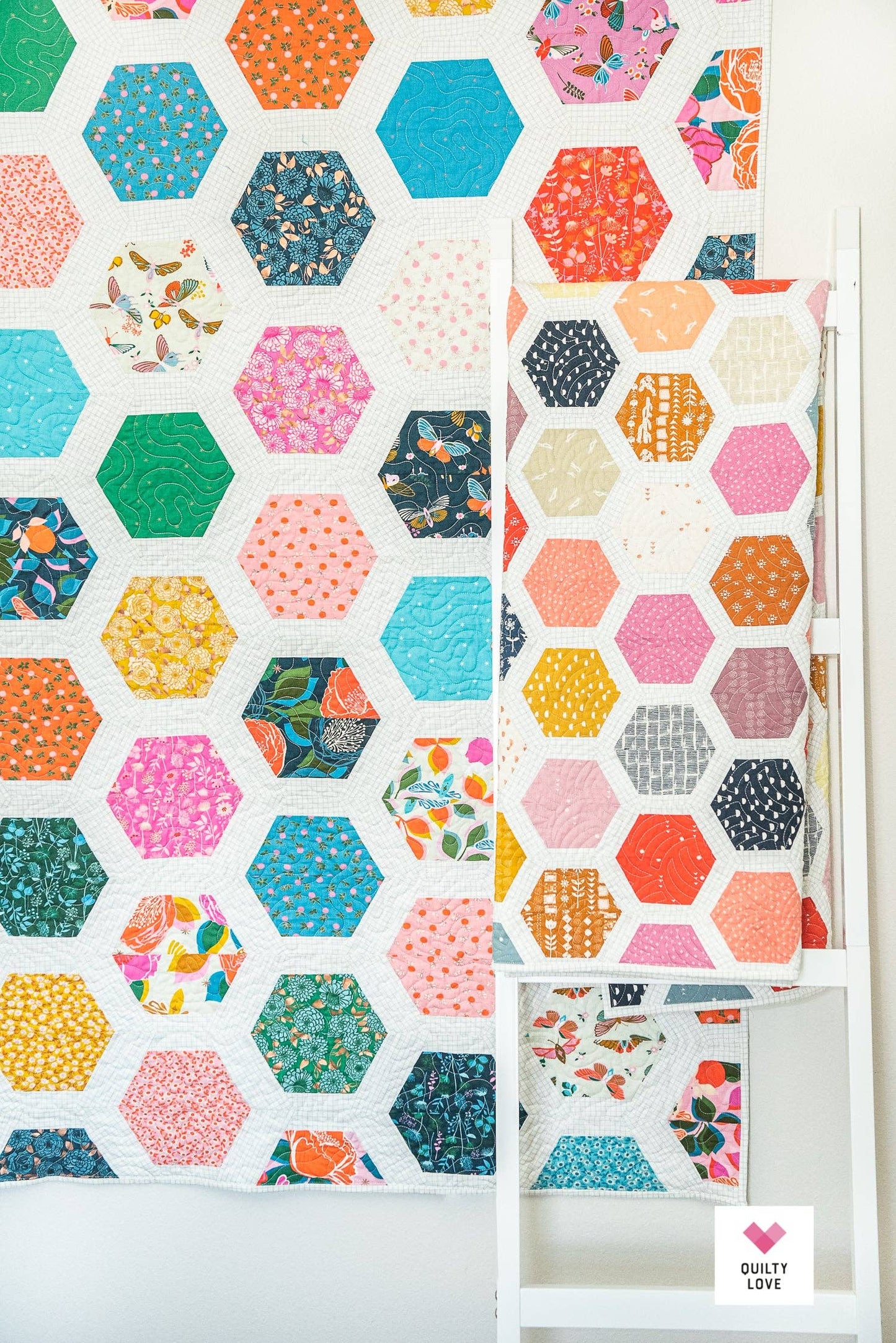 Hexie Framed PAPER Quilt Pattern