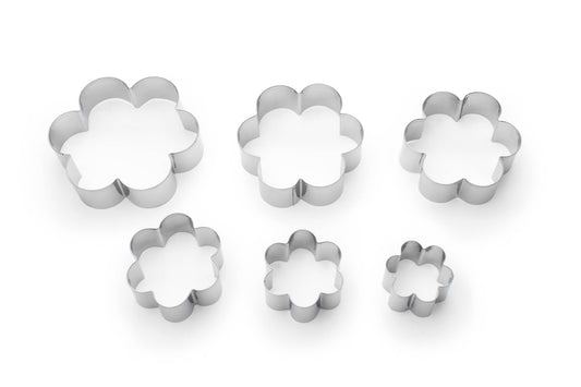 Fox Run Flower Cookie Cutter Set, Stainless Steel, 6-Piece