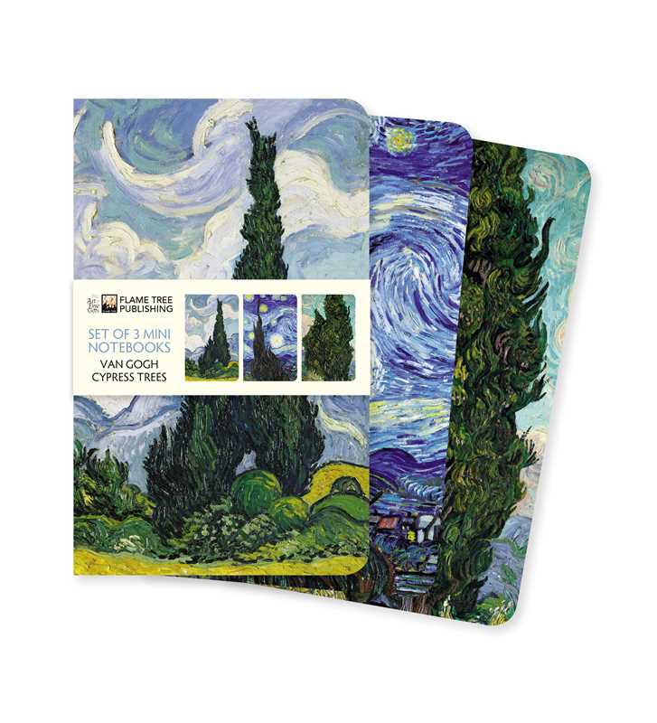 Vincent van Gogh: Cypresses Set of 3 Mini Notebooks by: 3.5"x 5.7" lined blank book; 64 pages