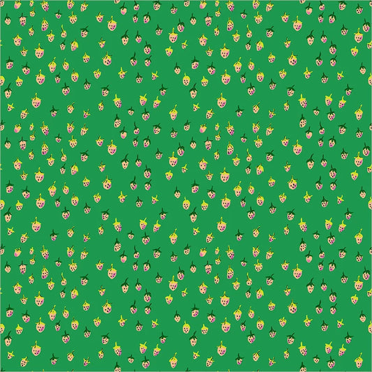 Heather Ross - Field Strawberries Jade Cotton - Heather Ross Favorites