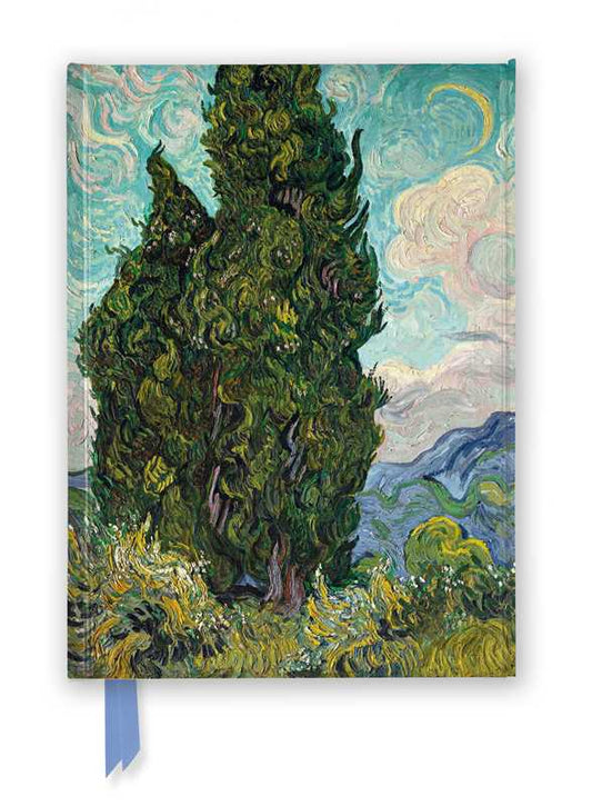 Vincent van Gogh: Cypresses (Foiled Journal) 6"x 8.5" lined blank book; 176 pages