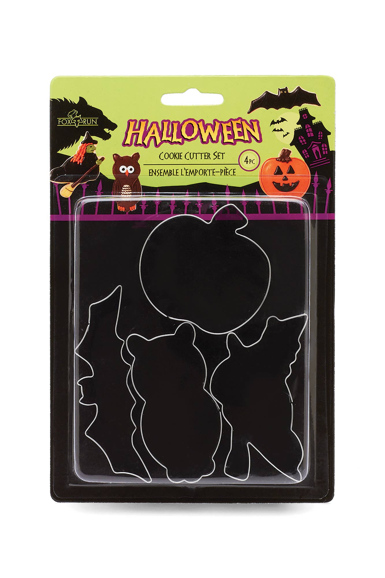 Fox Run Halloween Cookie Cutter Set, Set of 4, 3" to 4"