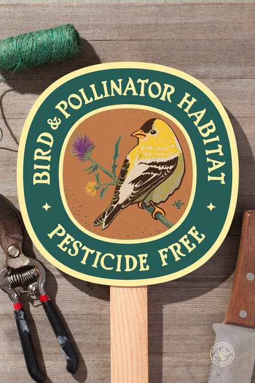 Goldfinch Bird & Pollinator Habitat - Garden: Wood Stake Not Included