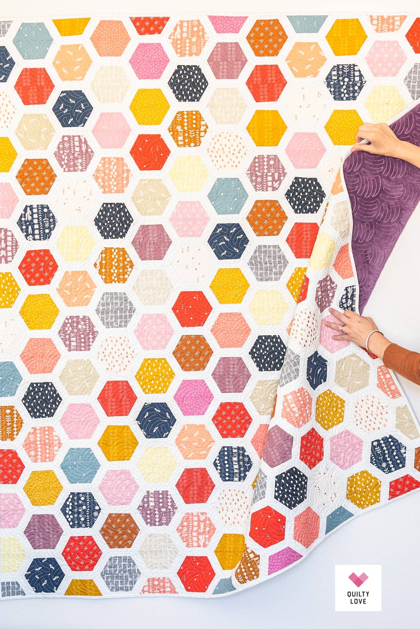 Hexie Framed PAPER Quilt Pattern