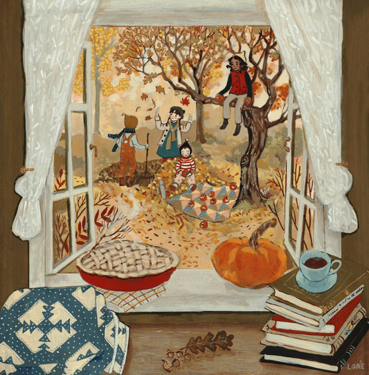Autumn's Window Art Print: 8x8