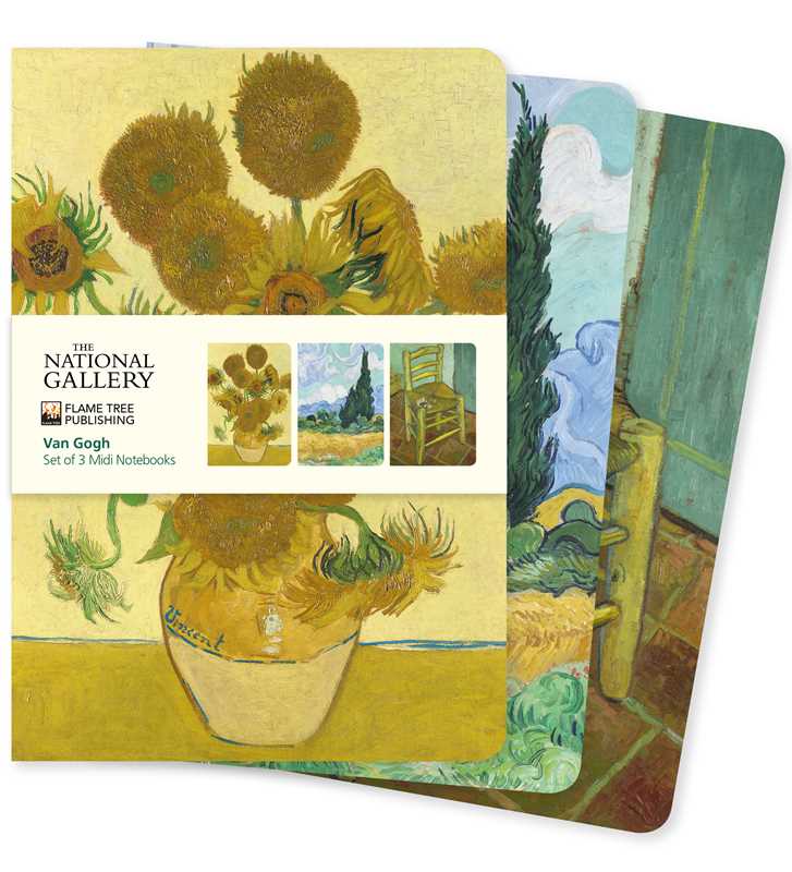 National Gallery: Van Gogh Set of 3 Midi Notebooks by: 4.9"x 7" lined blank book; 64 pages