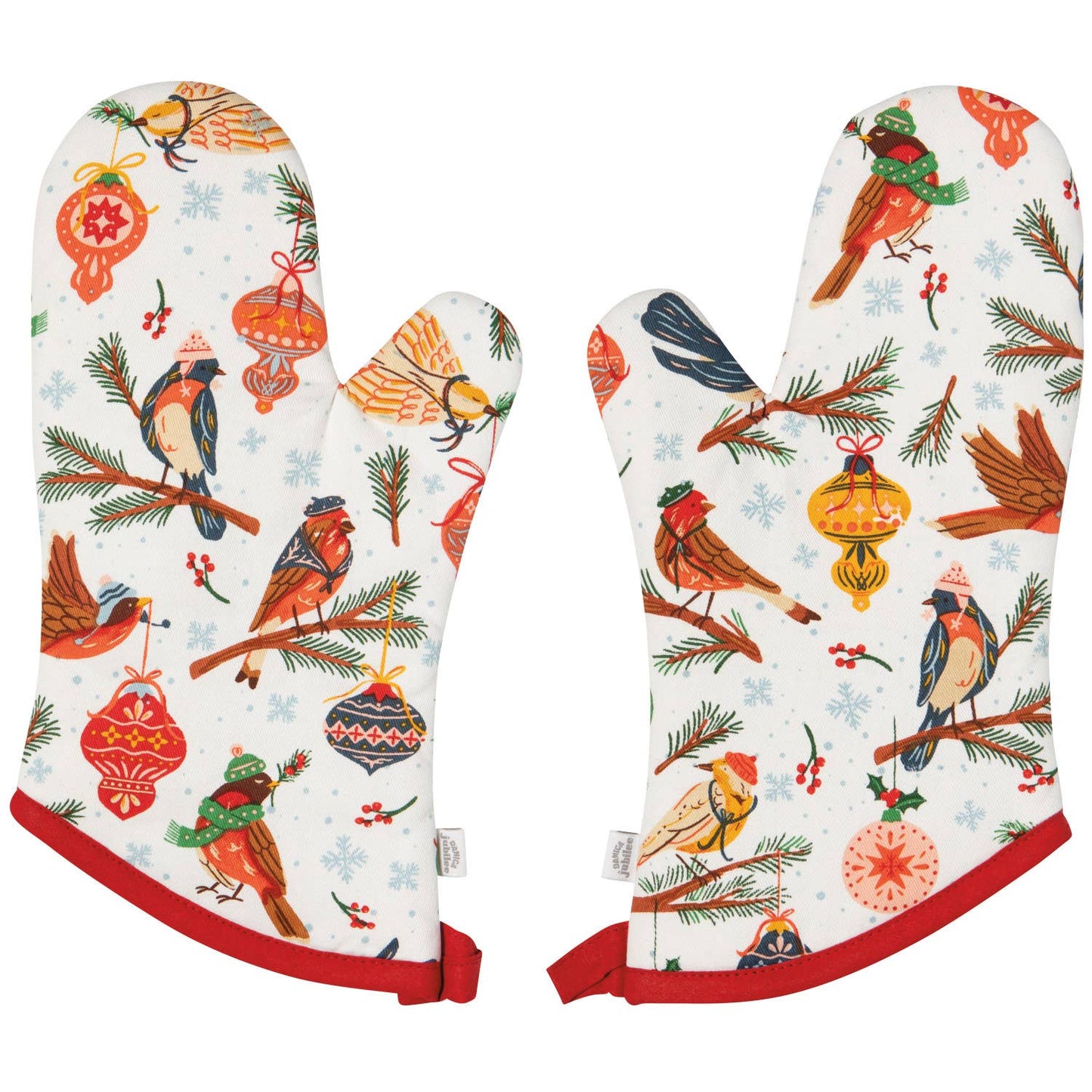 Season's Tweetings Chritmas Oven Mitts Set of 2: Multi-Colored