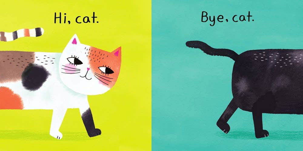Hi, Cat. Bye, Cat. board book: Jade Orlando