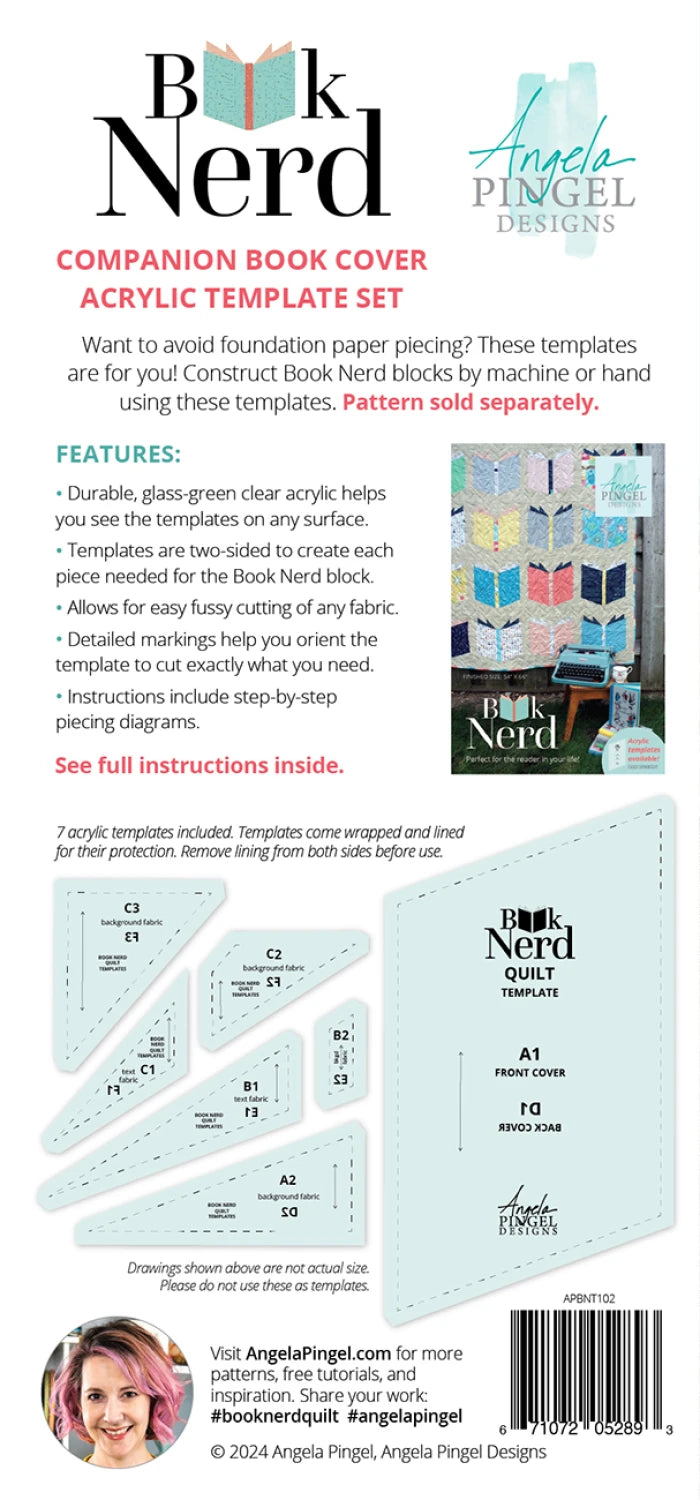 Book Nerd Companion Book Cover Acrylic 7 piece Template Set