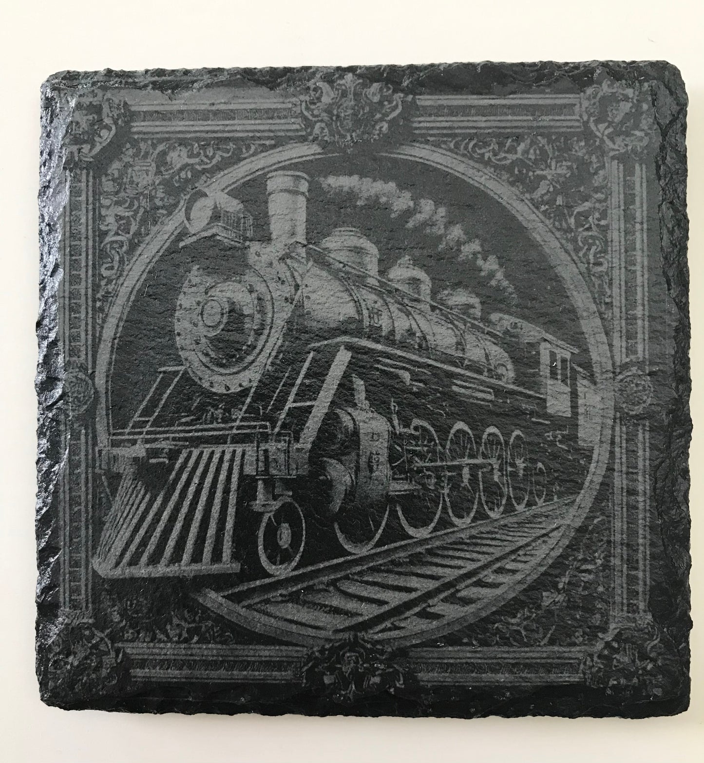 Train Coaster - Black Slate Stone - Sold as Singles