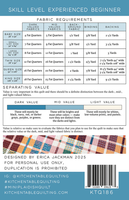 Mini Plaid-ish Quilt Pattern