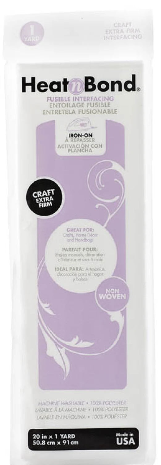 Heat N Bond - Non-Woven - Craft Fusible Extra Firm Interfacing - 20in x 1yd - White