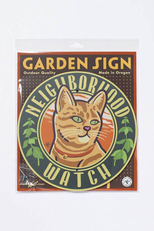 Neighborhood Watch Orange- Garden Sign: Wood Stake Not Included